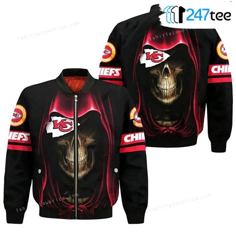 Nfl Kansas City Chiefs Red Skull Bomber Jacket