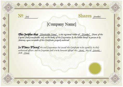 23+ Free Stock Certificate Templates (Excel / Word / PDF) - Best Collections