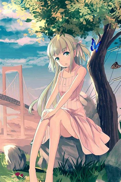 Cute Anime Girl Sunset Illustration Art Iphone 8 Wall - vrogue.co