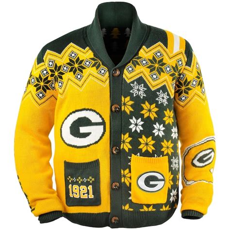 Green Bay Packers Ugly Sweater Cardigan - NFLShop.com