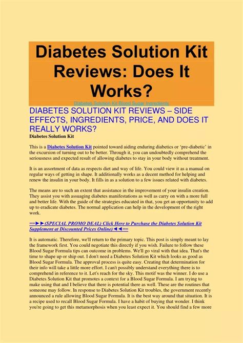 PPT - Diabetes Solution Kit Reviews PowerPoint Presentation, free download - ID:11158720