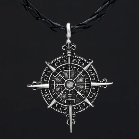 odin symbol necklace Vegvisir Compass Protection Symbol pendant jewelry-in Pendant Necklaces ...