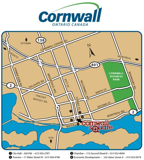 Cornwall Map - Canada