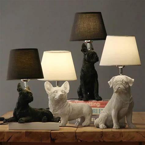 Aliexpress.com : Buy Resin Cute Dog Table Lights Lamp bedside Corgi Boston Pug Beagle Dog Desk ...