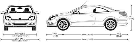 Opel Astra twintop 2007 Blueprint - Download free blueprint for 3D modeling