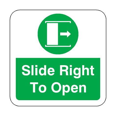 Slide Door Open To Right Floor Graphics Sticker | Safety-Label.co.uk