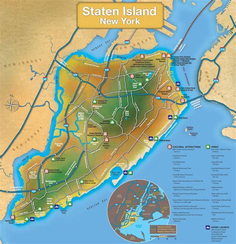Staten Island tourist map - Ontheworldmap.com