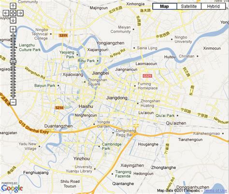 Ningbo map, hotels displayed on the map, Ningbo roads