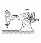 Sewing machine vintage Royalty Free Vector Image sketch template