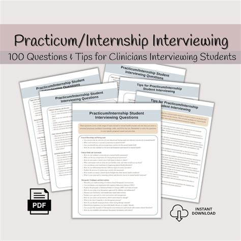 Practicum Interview Questions for Clinicians, Questions to Ask Internship Students, Mental ...