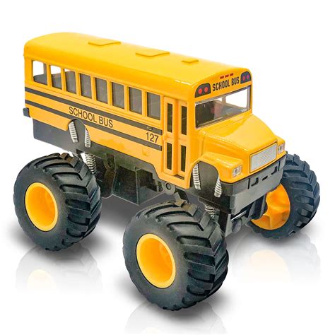 Buy ArtCreativity 5 Inch Monster School Bus, Super Monster Bus with Pullback Mechanism, Diecast ...