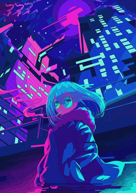 Pin by Domanique Navarro on animes | Kawaii art, Cyberpunk art, Neon art