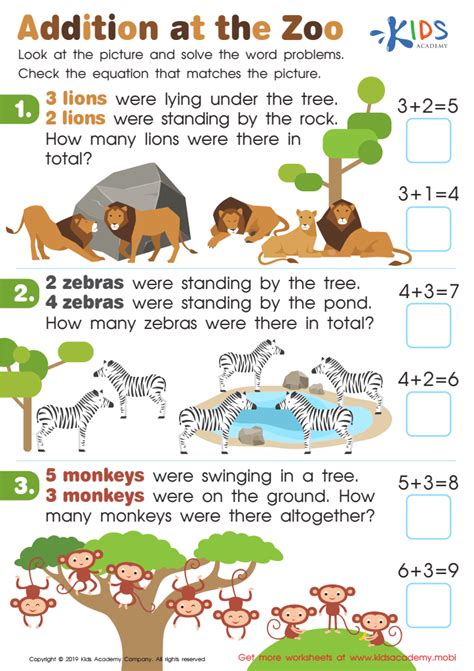 Writing Number Sentences for Addition Story Problems