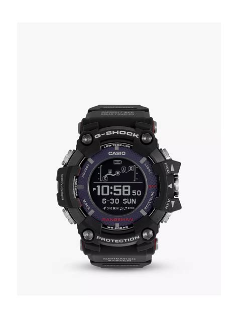 Casio GPR-B1000-1ER Men's G-Shock Rangeman Solar GPS Resin Strap Watch, Black at John Lewis ...