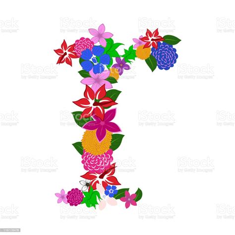 Floral Alphabet Letter Stock Illustration - Download Image Now - Abstract, Alphabet, Art - iStock