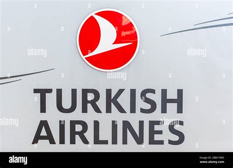 ISTANBUL - JAN 03: Turkish Airlines Logo at Istanbul Havalimani Airport on January 03. 2020 in ...