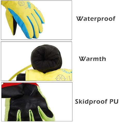 Outdoor Recreation Boys YAPJEB Kids Ski Gloves Snow Gloves Waterproof Windproof Winter Cycling ...