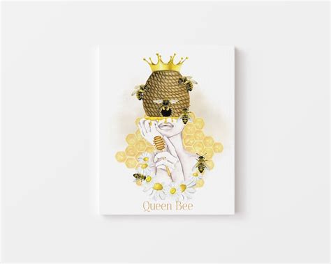 Queen Bee Poster PRINTABLE WALL ART Bee Lover Gift Beehive - Etsy