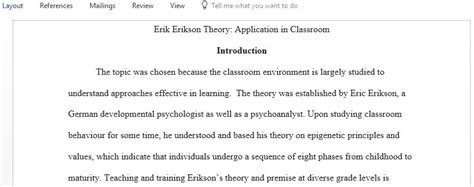 Erik Erikson Theory application in Classroom - exacthomework