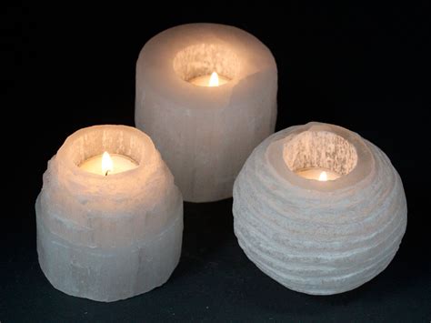 Selenite Candle Holders, Tea Light Holder, Table Centre Piece, Home Gift, Housewarming Gift by ...