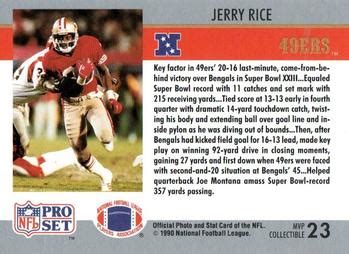 1990 Pro Set - Super Bowl MVP Collectibles #23 Jerry Rice | Trading ...