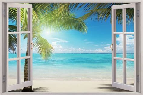 wall decals windows - Google Search | Beach wall murals, Window mural, Window wall mural