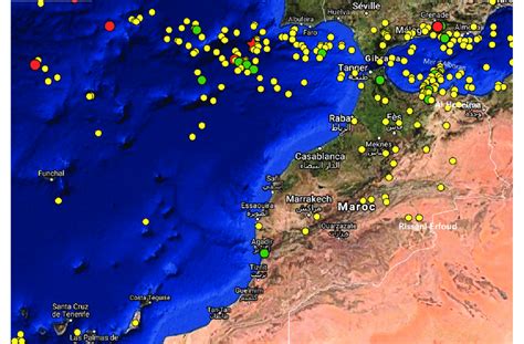 Seismicity map of northern Morocco and its neighboring regions showing ...