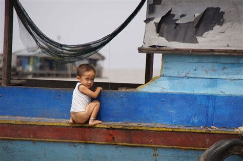 Cambodian boy peeing