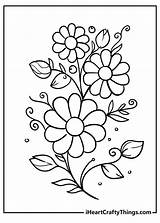 Flower coloring page  Printable pages Heart sketch template