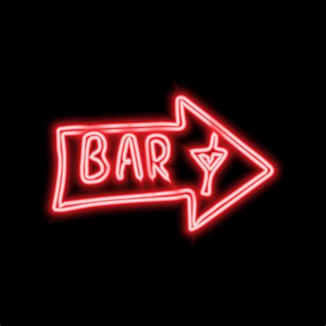 Red neon bar sign with arrow. Vector illustration 5701193 Vector Art at Vecteezy