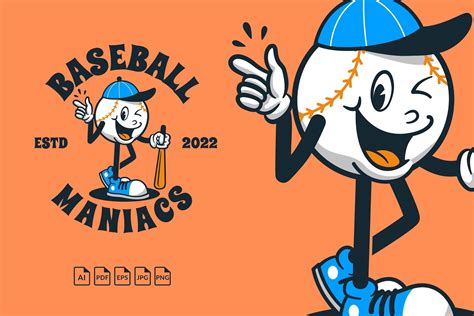 Baseball Vintage Retro Mascot Graphic by P4tcreativa · Creative Fabrica