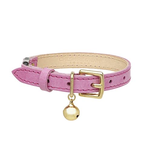 Luxury Pink Leather Cat Collar - Chelsea Cats