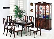 7pc Queen Ann Dining Table & Chairs Set Cherry Finish Review ...