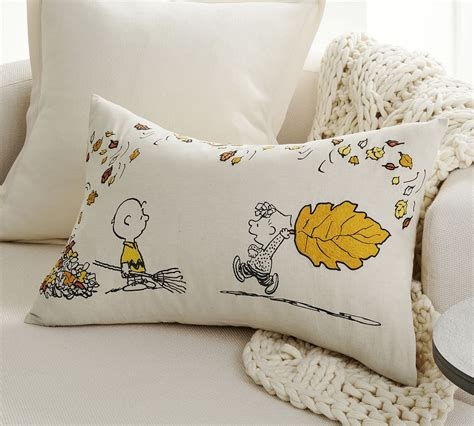 Peanuts™ Fall Leaves Lumbar Pillow Cover | Pottery Barn