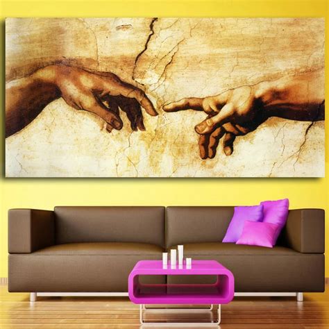 Creation of Adam! Hand of god! Canvas Prints Religion Wall Painting ...