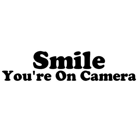 22.5*4.8CM Smile You're On Camera Letter Car Sticker Decals Personality Waterproof Stickers Car ...