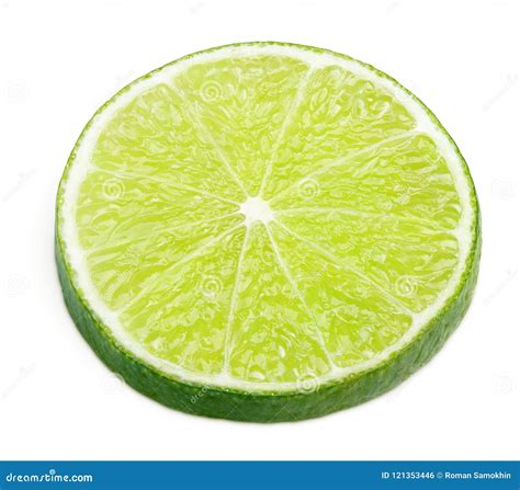 Slice of Lime Citrus Fruit Isolated on White Stock Photo - Image of ...