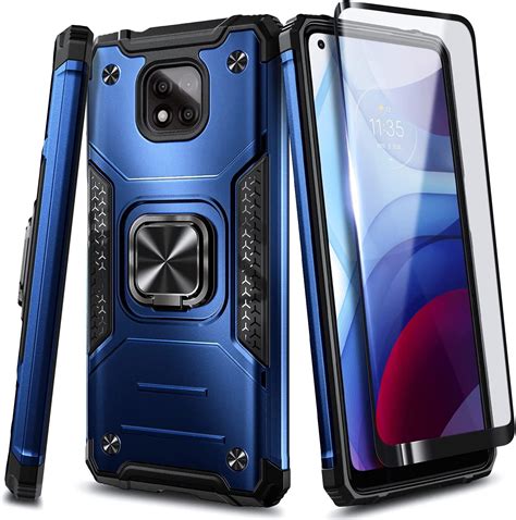 Nagebee Case for Motorola Moto G Power 2021 with Tempered Glass Screen Protector (Full Coverage ...