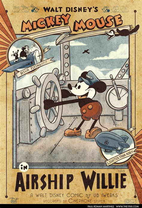 Vintage Mickey Mouse in Airship Willie Poster by PaulRomanMartinez on DeviantArt