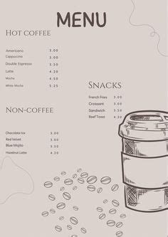 Free, printable custom drink menu templates | Canva | Coffee shop menu, Coffee shop business ...