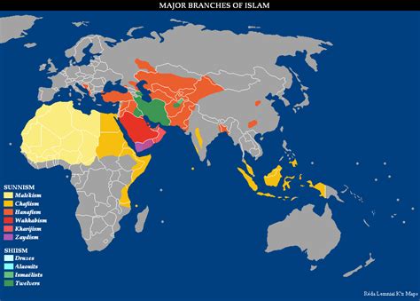 Online Maps: Major branches of Islam