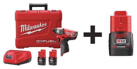 MILWAUKEE Cordless Impact Driver Kit, 12.0V - 7DX72|2453-22 48-11-2420 ...