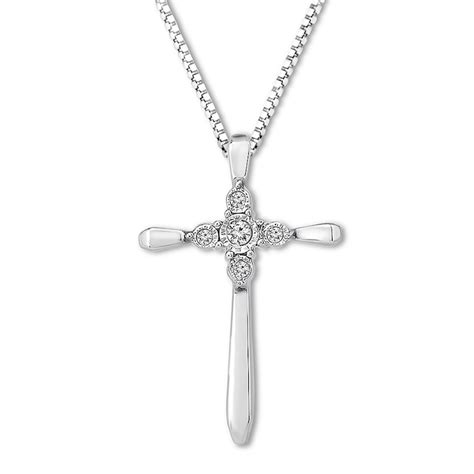 Diamond Cross Necklace Sterling Silver | Kay