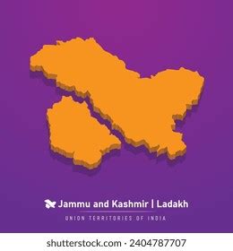 Jammu Kashmir Ladakh Ut 3d Map Stock Vector (Royalty Free) 2404787707 ...