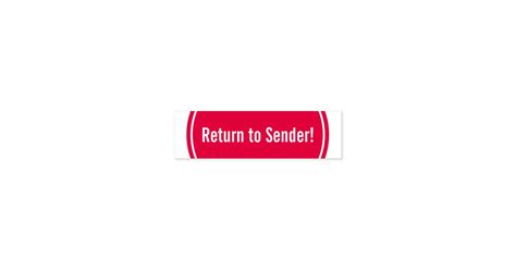 Simple "Return to Sender!" Rubber Stamp | Zazzle