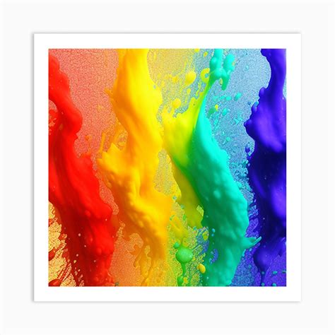 Rainbow Paint Splash Art Print by Stitchy32 - Fy