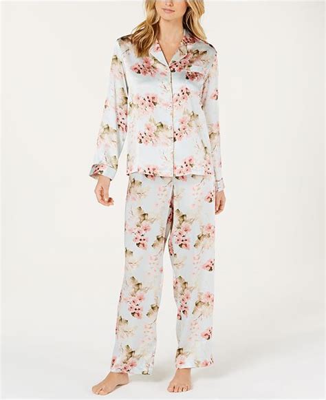 Charter Club Silk Pajama Set, Created for Macy's & Reviews - Bras, Panties & Lingerie - Women ...