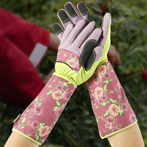 Thorn Proof Ladies Garden Gauntlet with Long Sleeves Long Gardening Gloves for Women Arms Elbow ...