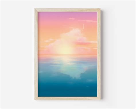 Minimalist Sailor Moon Ocean Print, Printable Wall Art, Kawaii ...