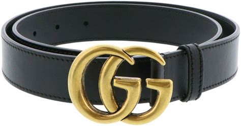 Gucci Women's Leather Belt With Double G Buckle | Black gucci belt, Womens leather belt, Gucci ...